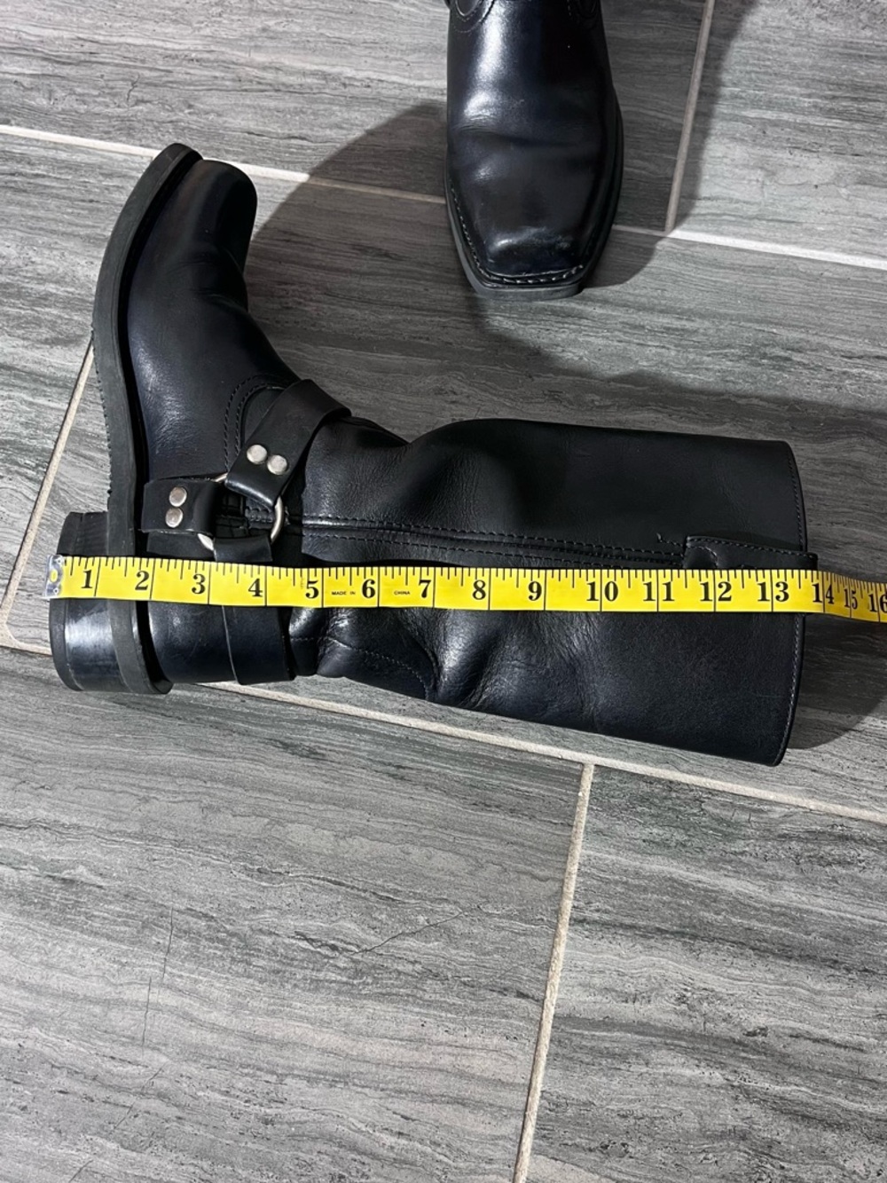 Harley Davidson Black Leather Boots with Silver Hardware - Picture 12 of 15